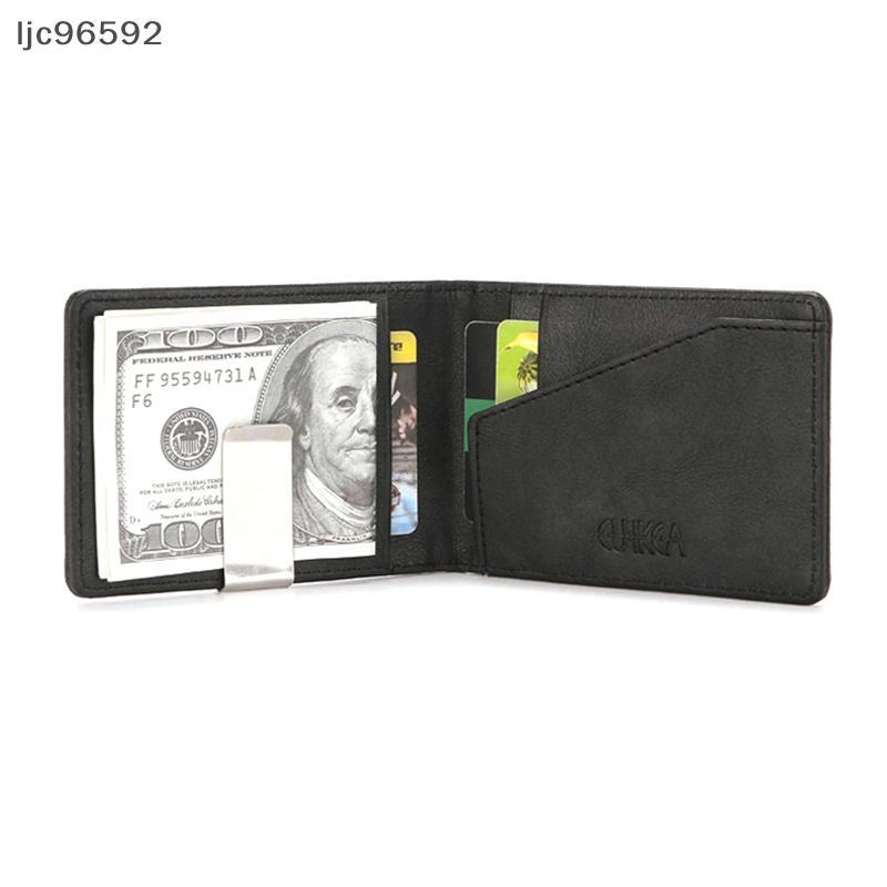 [ljc] Carteira Masculina De Couro PU Criativa Flip Clipe De Dólar Masculino Porta Cartão Curto [BR]