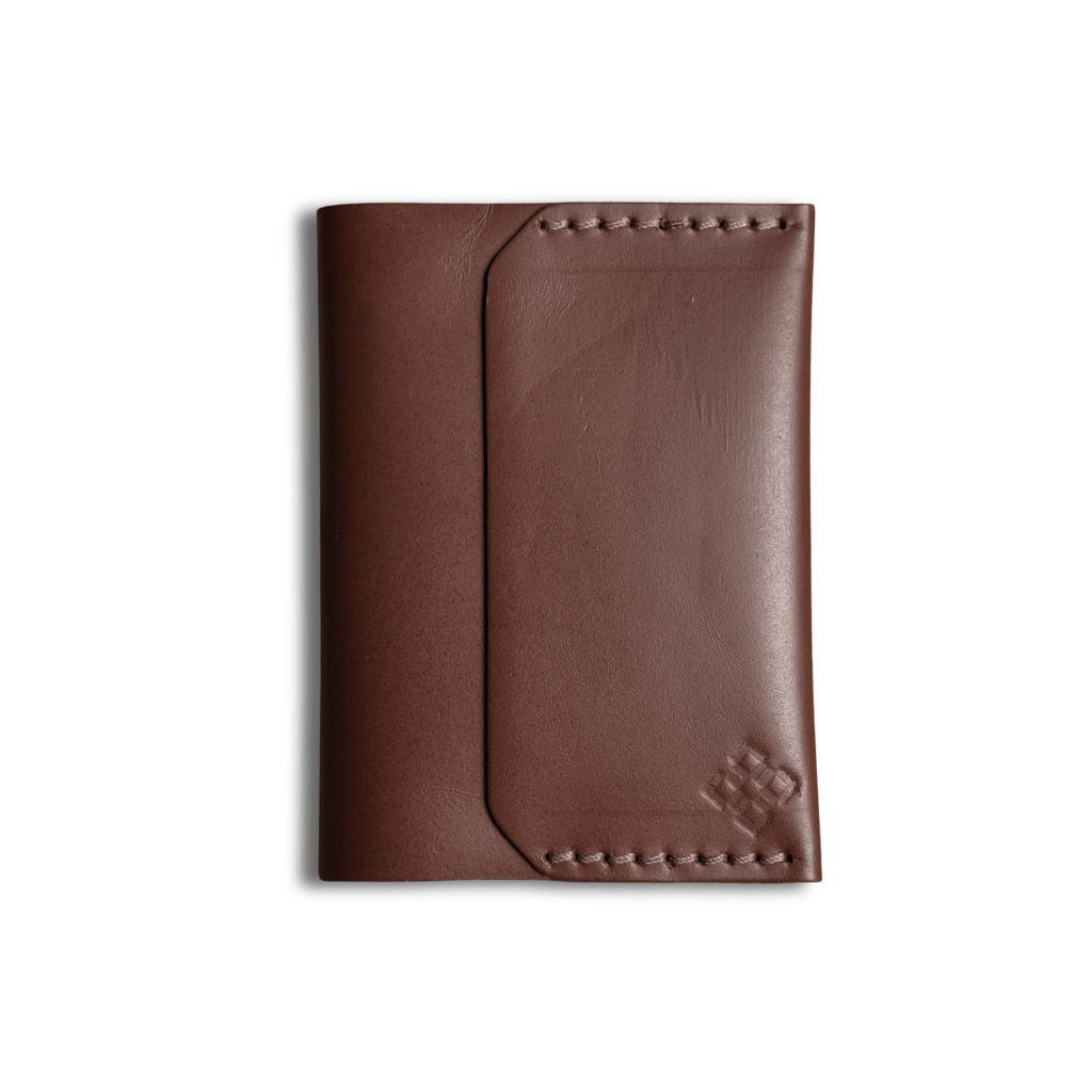 Carteira Flip em Couro Legítimo Masculina Compacta Pequena Slim Rústica Resistente Essencial Marrom