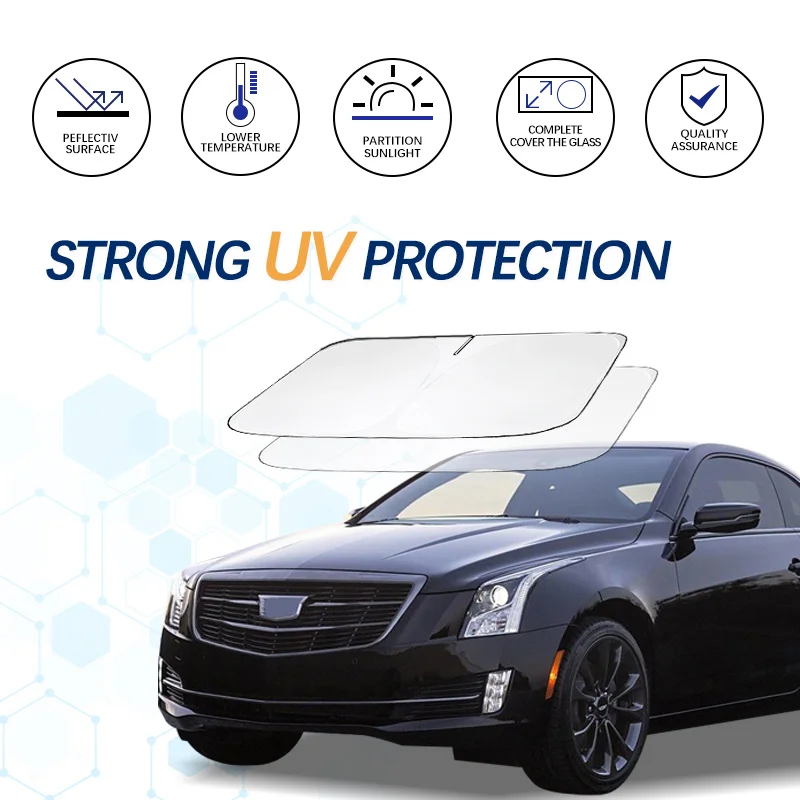 Car Windshield Sun Shade Window Shade Foldable Sun Visor Protector Blocks UV Rays For Cadillac ATS Import Car Summer Accessories