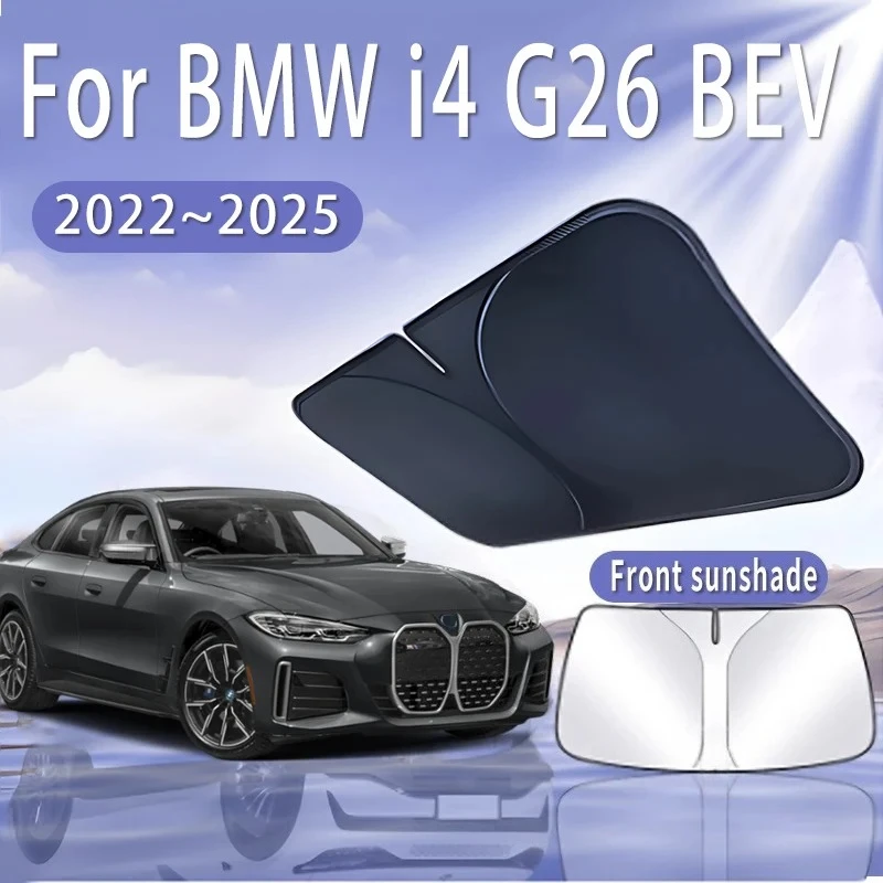 For BMW i4 G26 BEV 2022 2023 2024 2025 Foldable Car Sun Visor Front Windshield Sunshade Heat Insulation Summer Auto Accessories
