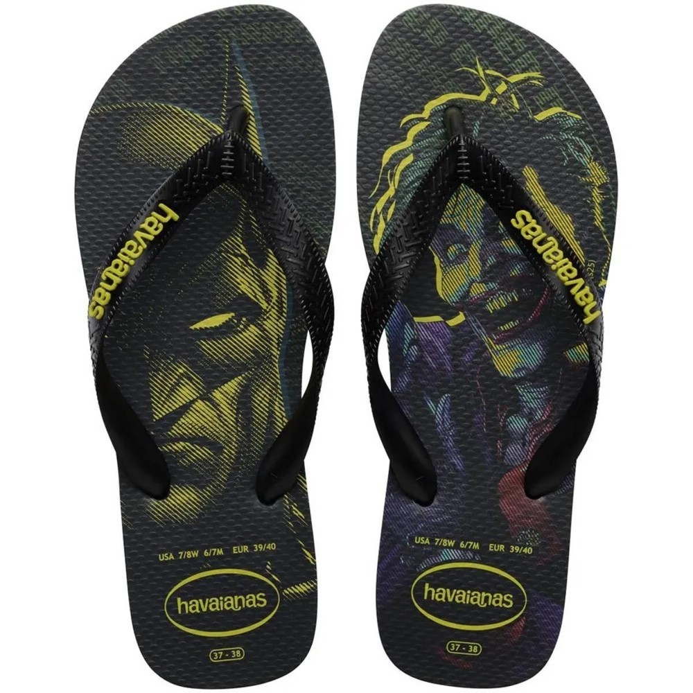 Chinelo Havaianas Top Heróis DC Coringa - Preto e Amarelo