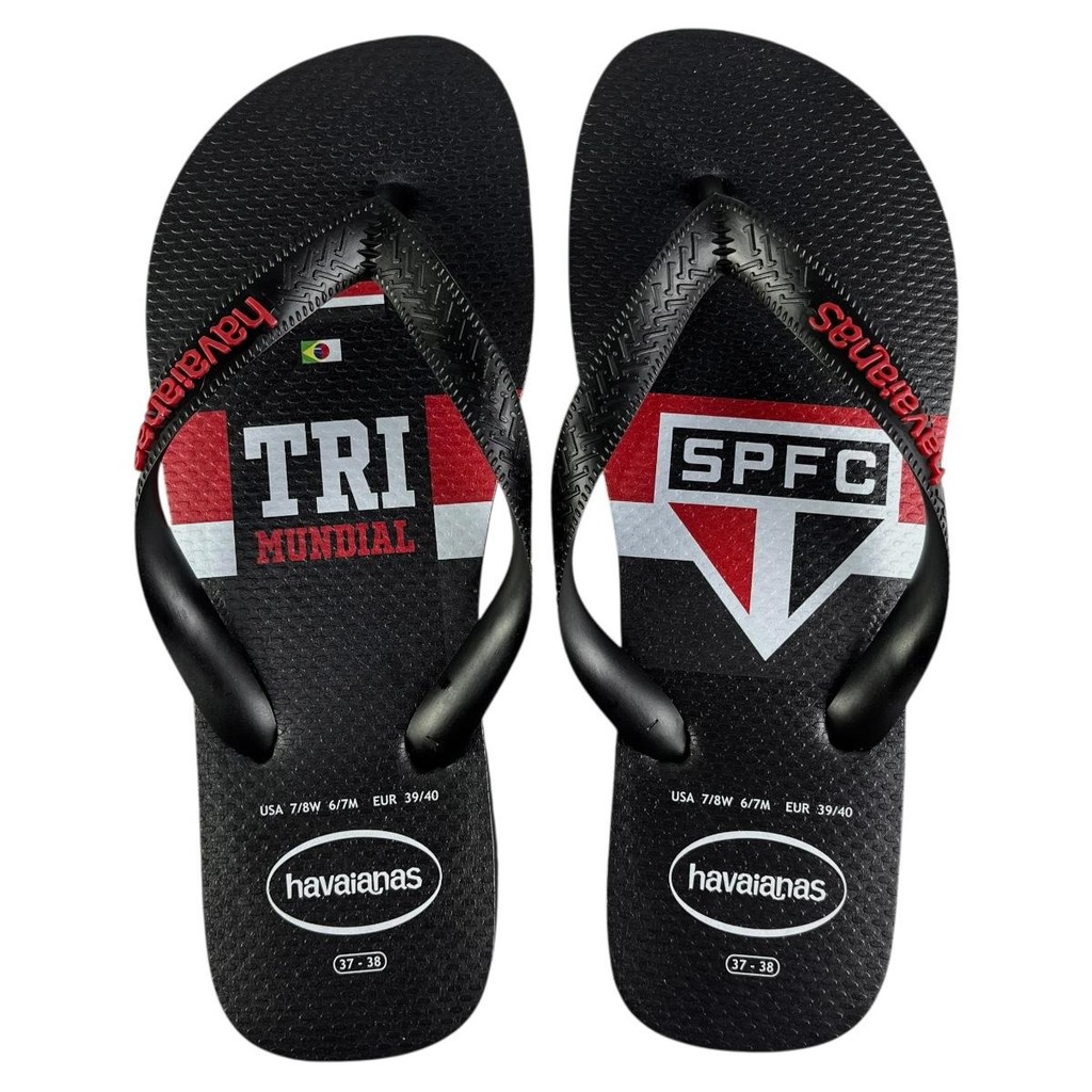 Chinelo Havaianas Masculino Top Times FC São Paulo Original Confortável