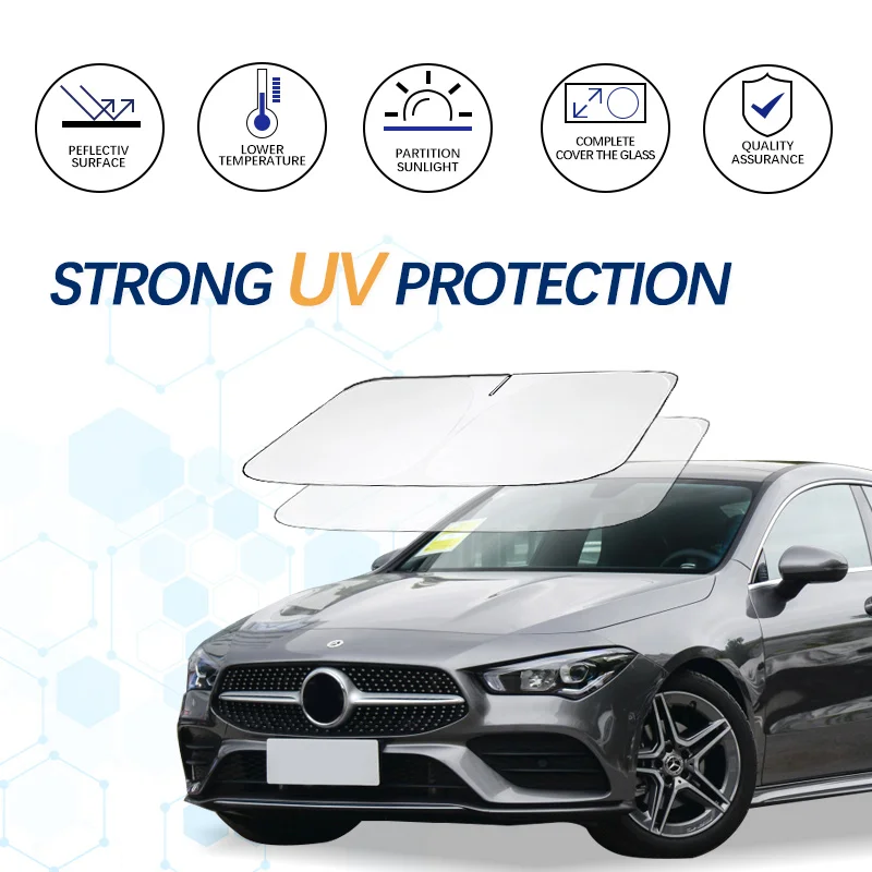Car Windshield Sun Shade Foldable Sun Visor Protector Blocks UV Rays For Mercedes Benz CLA Class W177 Car Summer Accessories
