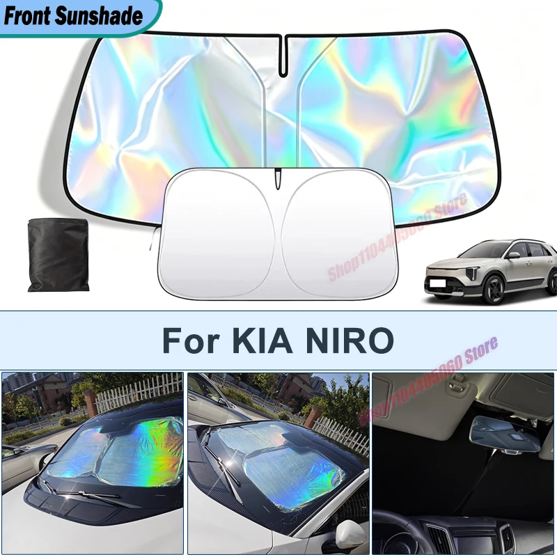 For KIA NIRO UV Reflective Sun Protection Cover Car Interior Accessories Foldable Front Windshield Sun Shade