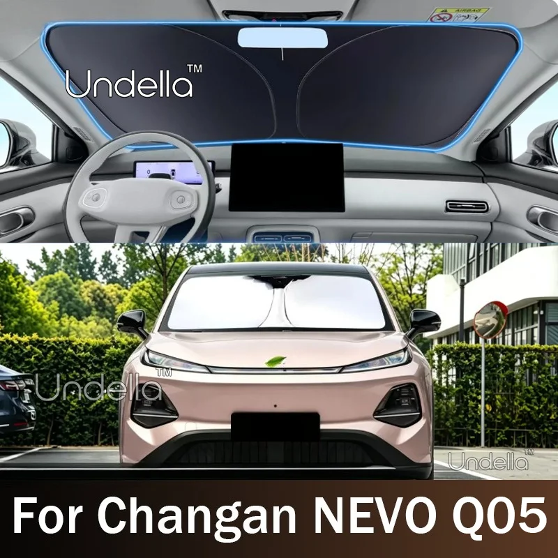 For NEVO Q05 Changan Q05 E06 2026 2027 Foldable Car Sun Visor Front Windshield Sunshade Heat Insulation Cover Anti-UV Accessorie