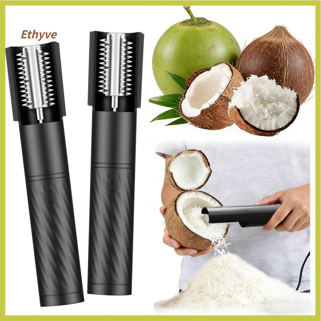 Coconut Meat Scraper Grater Electric Fish Scaler Shredder Handheld Rotating with Stainless Steel Blades – Multi-functi