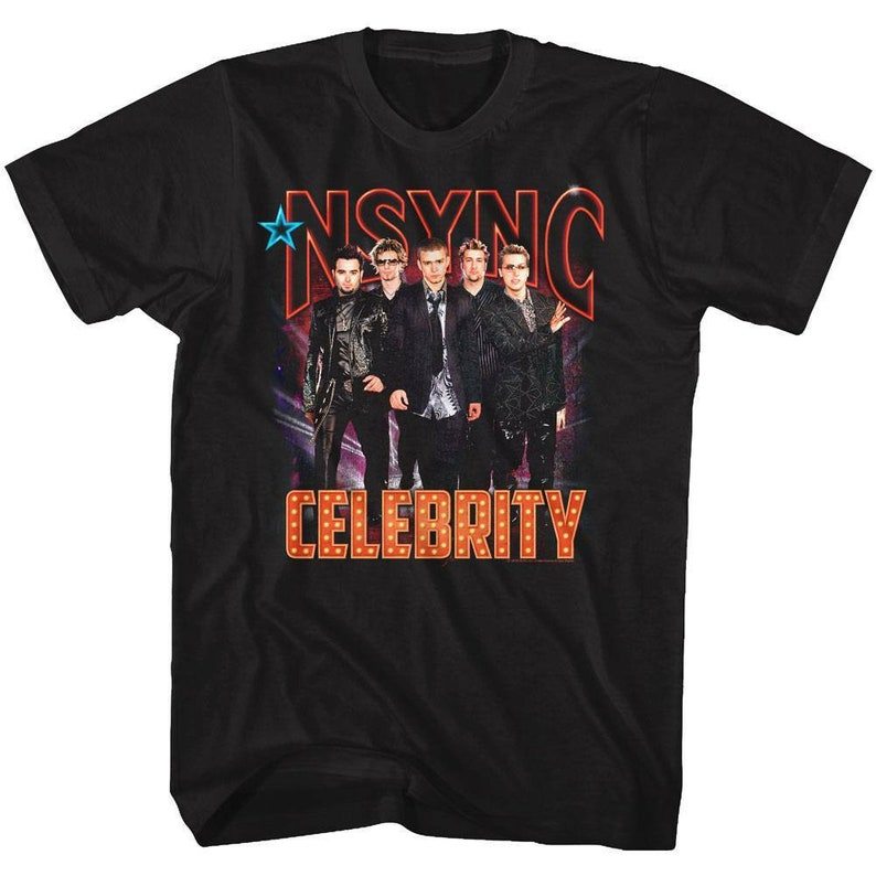 Music.Soul Camiseta Unissex NSYNC Banda Celebrity Estampa Preta Moderna Confortável Estilosa Casual