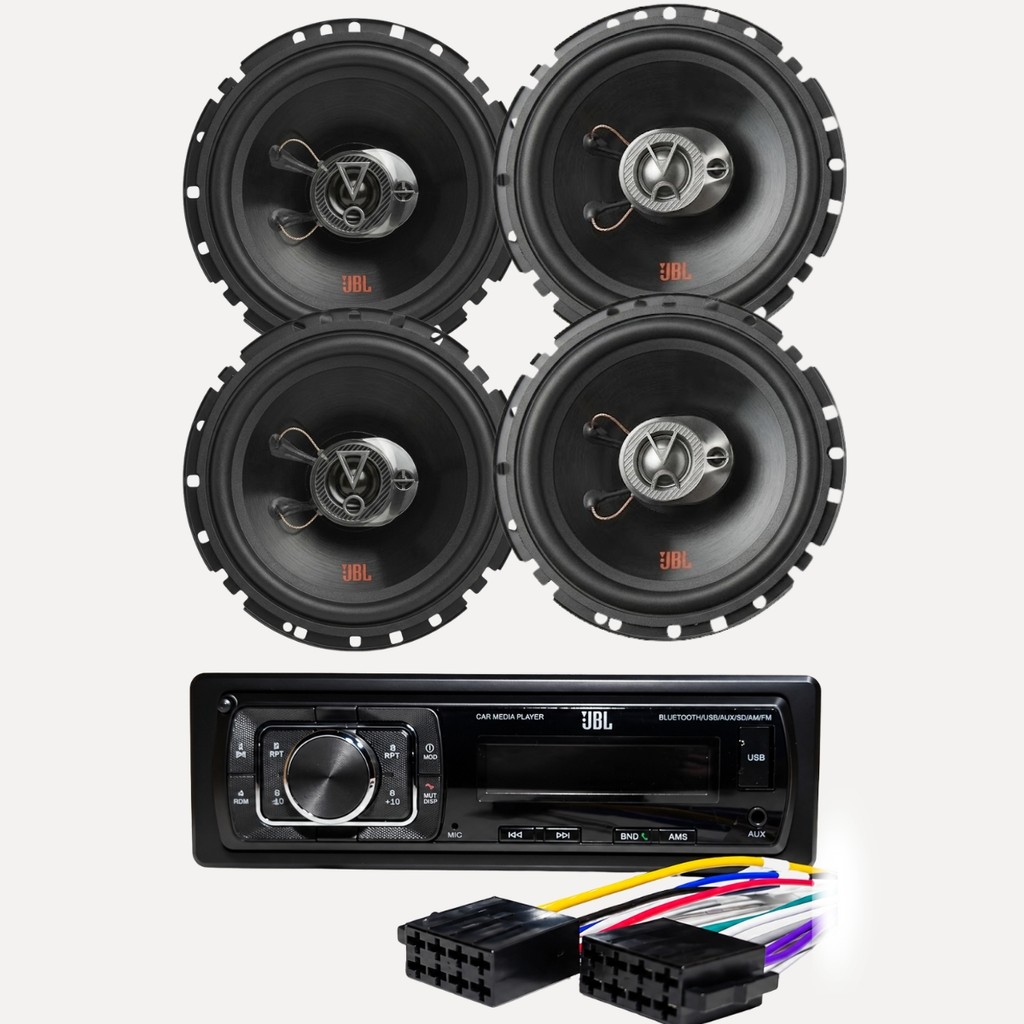 KIT SOM AUTOMOTIVO JBL 4 ALTO FALANTES 6TRFX55 6 POLEGADAS + RÁDIO CELEBRITY USB BLUETOOTH