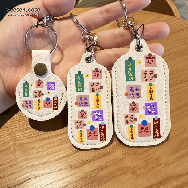 Etiqueta de texto criativa Lucky Fortune adequada para Airtag Tracker Anti-Lost Pingente Caso Bolsa de armazenamento u D
