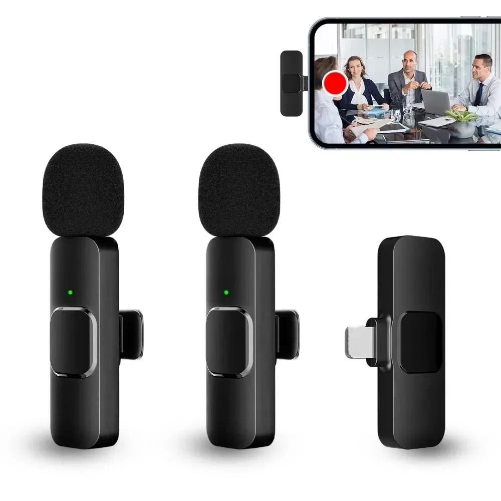 New 2023 Wireless Lavalier Microphone Portable Audio Video Recording Mini Mic K9 Gaming Live Phone Mic for iPhone/Android