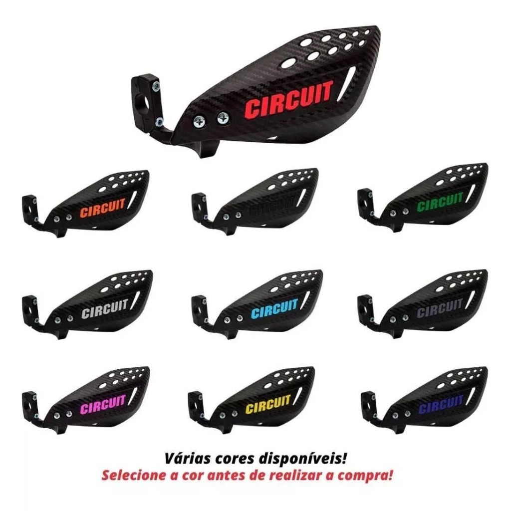 Protetor De Mão Circuit Vector Carbon Moto Universal Par Cores