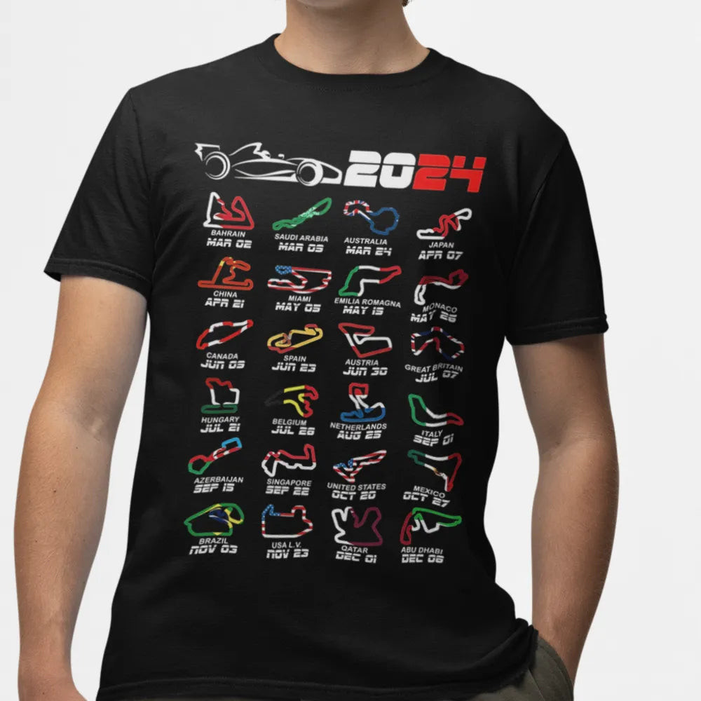Camiseta Algodão Premium F1 2024 Circuit