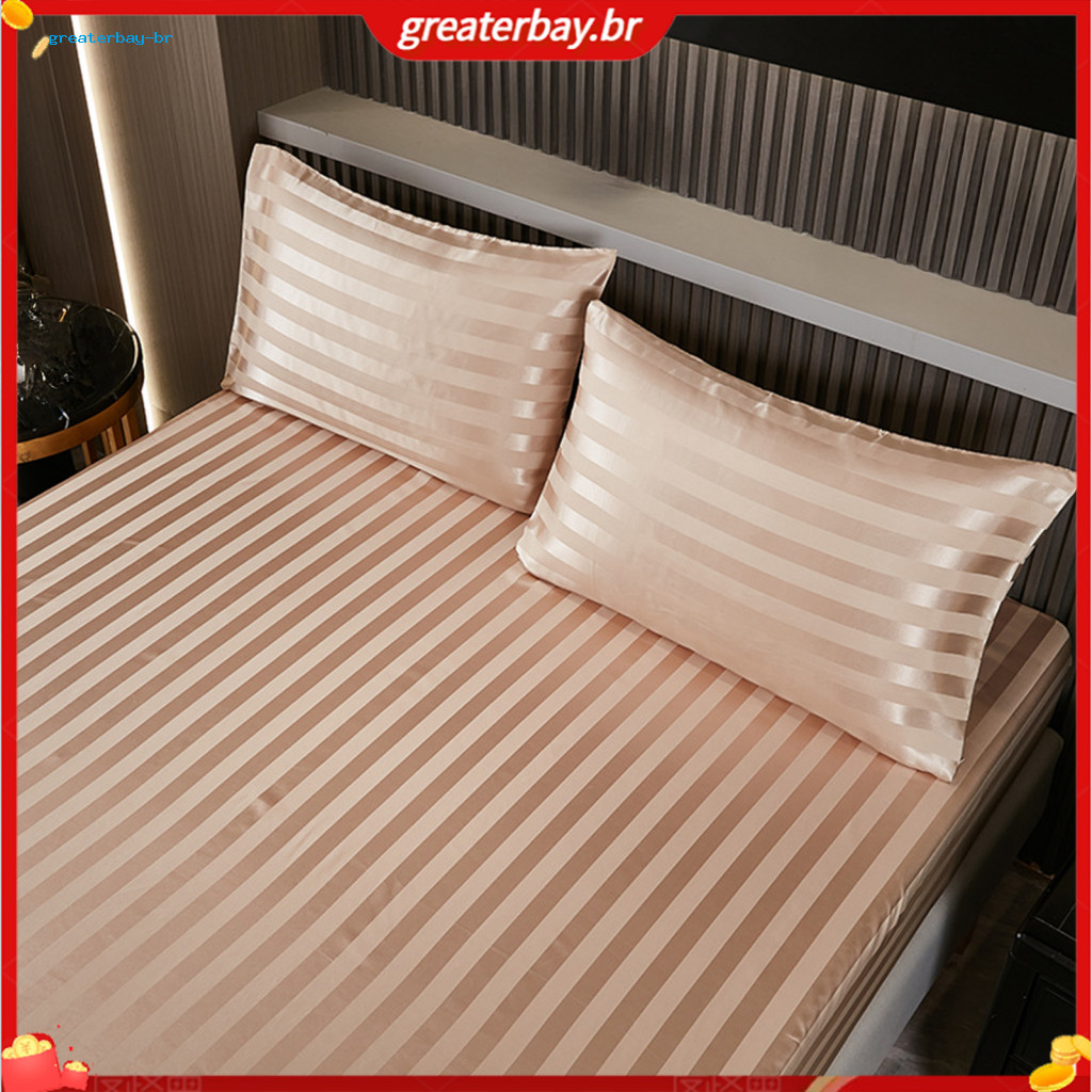 Striped Satin Pillowcase 30x20 – Silky Smooth Hair Skin Glossy Solid Color Pillow for Bedroom Decor Soft Luxury Beddin