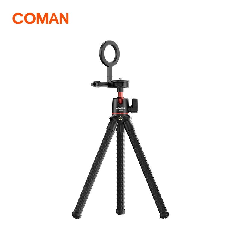 COMAN MT50 Magnetic Flexible Tripod For GoPro Magsafe Phone DSLR Camera iPhone 17 Pro Max Fill Light Octopus Tripod Stand Holder