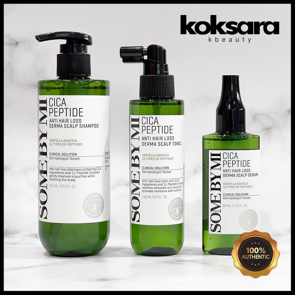 SOME BY MI Cica Peptide Anti Hair Loss Derma Scalp Shampoo 285ml, Tonic 150ml, Serum 80ml