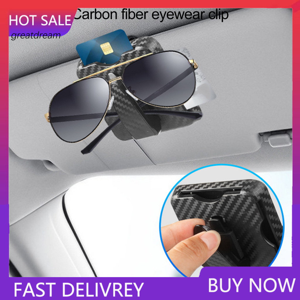 Multi-functional Car Glasses Clip Universal Carbon Fiber Holder Sun Visor Mount for Suv Truck Sunglasses Tickets Cards f