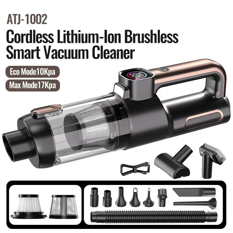 Portable Handheld Wireless Vacuum Cleaner 17000PA High Power Strong Suction Cordless Car Home Dual Use Vacuum Cleaner