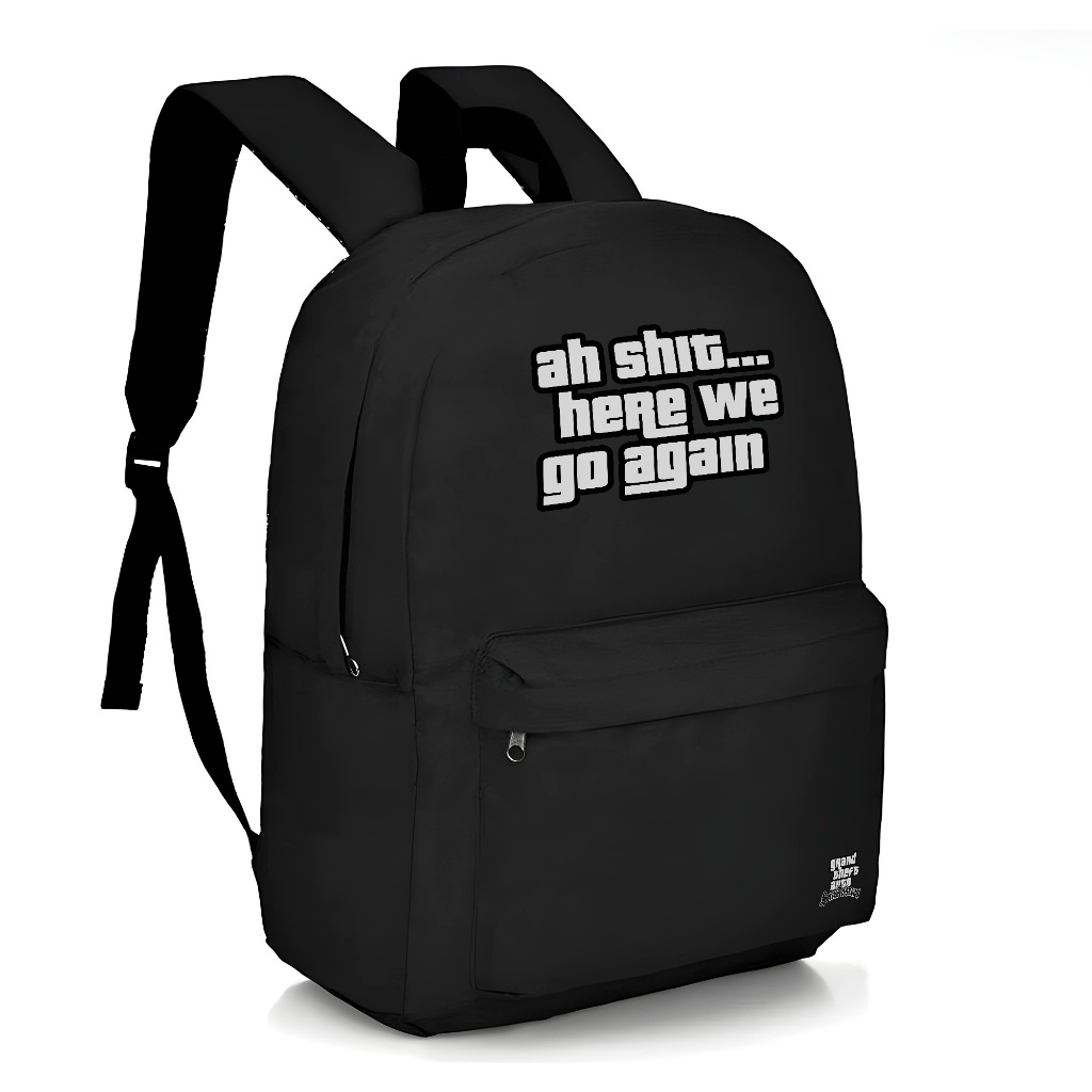 Mochila Escolar Infantil Streetwear Volta as Aulas Bolsa Unissex Estampada Here We Go Again