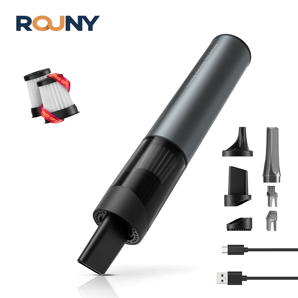 Car Handheld Vacuum Cleaner with 6 Attachments, 2-Speed Brushless Suction & Blower, 70W, Cord-less 25min Runtime, Type-C Charge