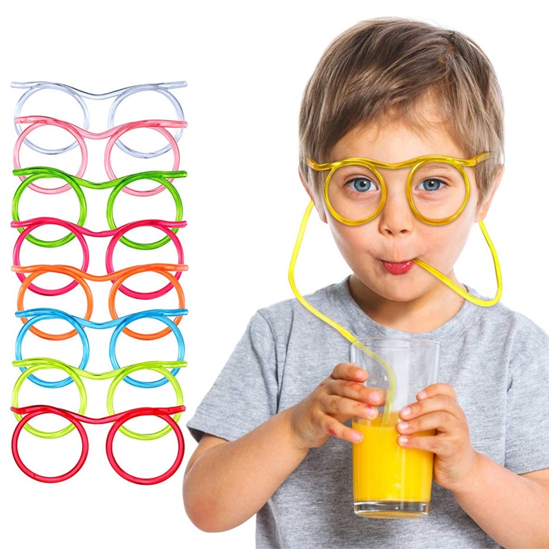 Funny Soft Plastic Straws Drink Copos De Palha Flexíveis Para Festas De Aniversário Crianças De Tubo Único Acessórios