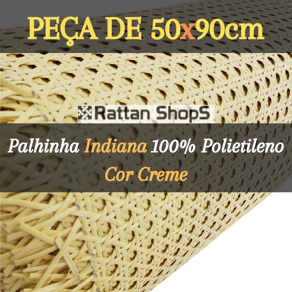 Palhinha indiana, Sextavada Palha da Índia Tela Sintética 50cm de Largura Polietileno - Peça Única