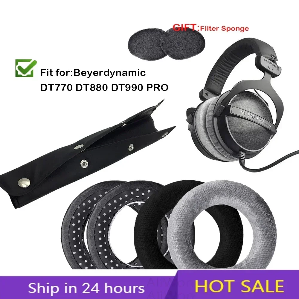 DT770 Replacement Ear Pads Ear Cushion Earpad Compatible with Beyerdynamic DT990 / DT880 / DT770 PRO Headphones Gamer Headband