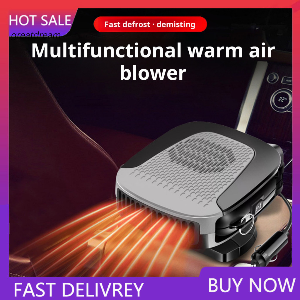 Handheld Car Heater Defroster 12v Portable Fan Fast Heating Windshield Defogger with Igniter Port Overheat Protection Lo