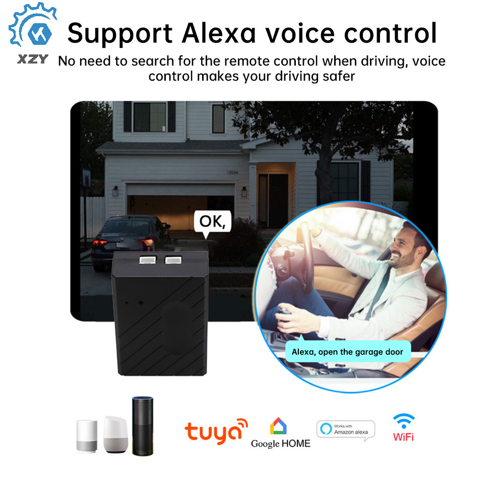 Tuya WiFi Smart Garage Door Switch Controle Remoto Sem Fio Suporta Alexa Google Voice Control