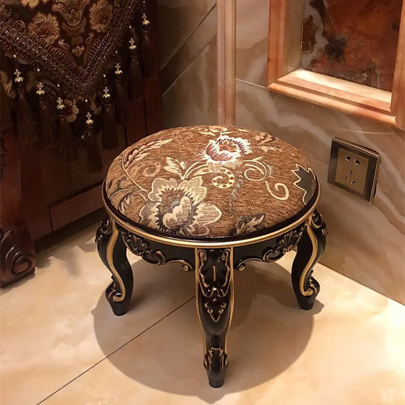 &Small Luxury French Stool Living Room Chairs Bedroom Entrance Minimalist Portable Stool Gaming Shoe Bench Home Accessories