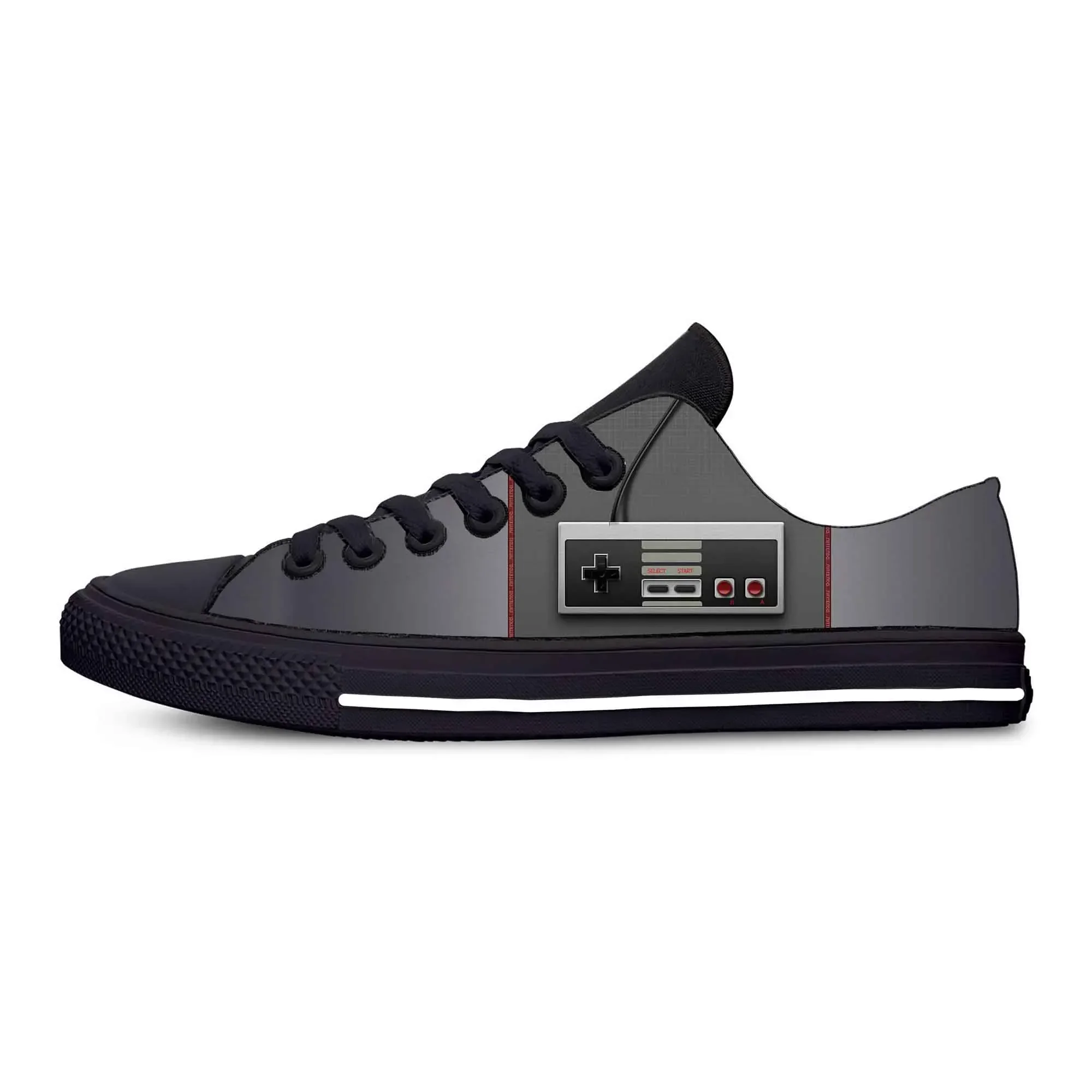Anime Cartoon Gamer Video Game Controller Gaming Casual Cloth Shoes Low Top Lightweight Breathable 3D Print Men Women Sneakers