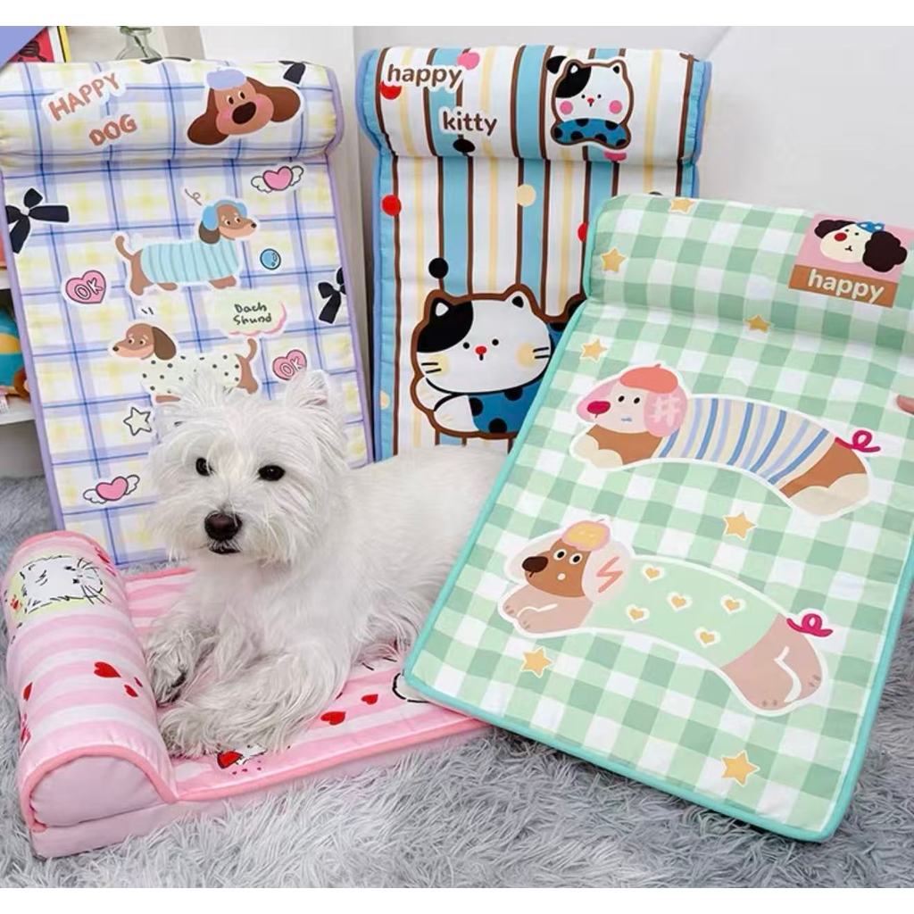 Pet Refrigeração Verão Cão Gato Respirável Gelo Desenho fofo Sofá Para Small Cães Animais De Estimação Esteiras De Sono
