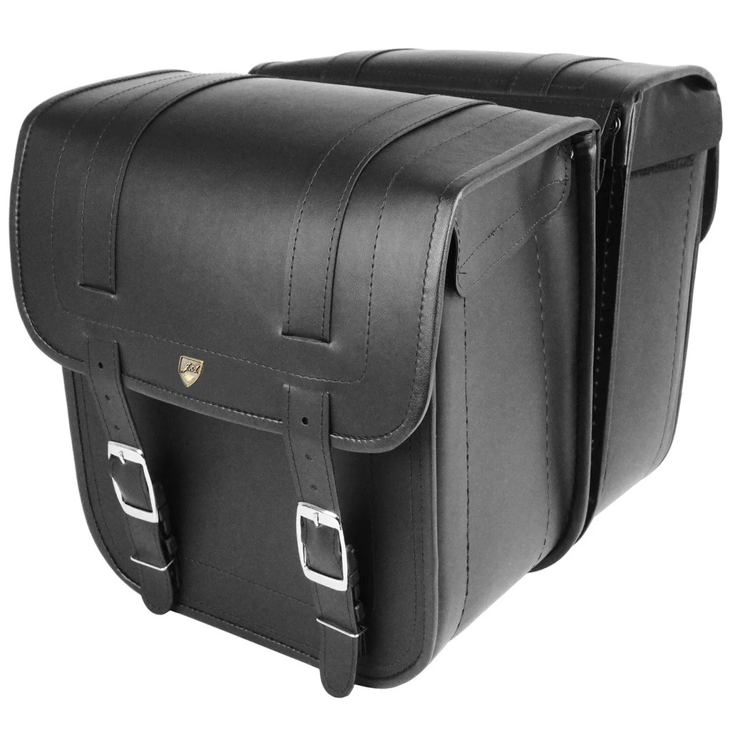 Alforge (Side Bag) Lateral Quadrado 22 Litros Couro Sintético Liso