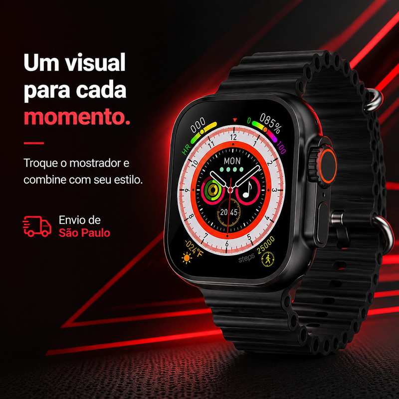 Envio de São Paulo Opções: [7 Pulseiras+] Smartwatch em Kit, Multifuncional, Chamadas Bluetooth, Estilo Casual