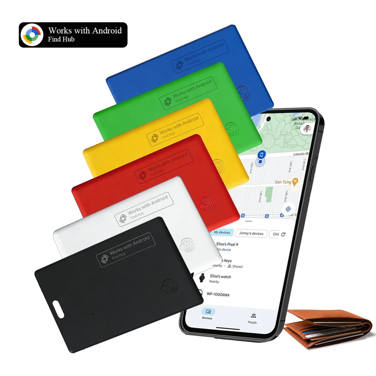 Wallet Tracker Card for Android Air Tag Thin Bluetooth Smart Tag GPS Tracker Item Finder Locator Work with Google Find Hub App