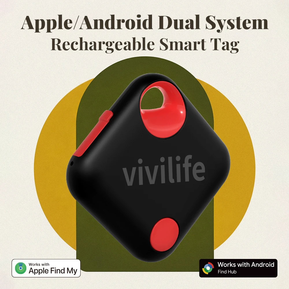 Never Lose Your Keys Again Rechargeable Smart Tracker for iOS Android Find My Compatible Key Wallet Bag Locator