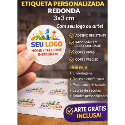 Adesivos VINIL A Prova d'água 3X3 cm • 1000 unidades, 500, 300 ou 200 unidades ENVIO IMEDIATO