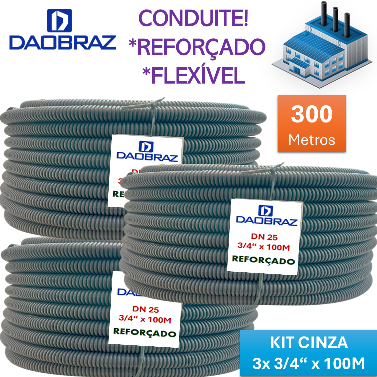 300/200 e 100 metros de Eletroduto Conduite 3/4