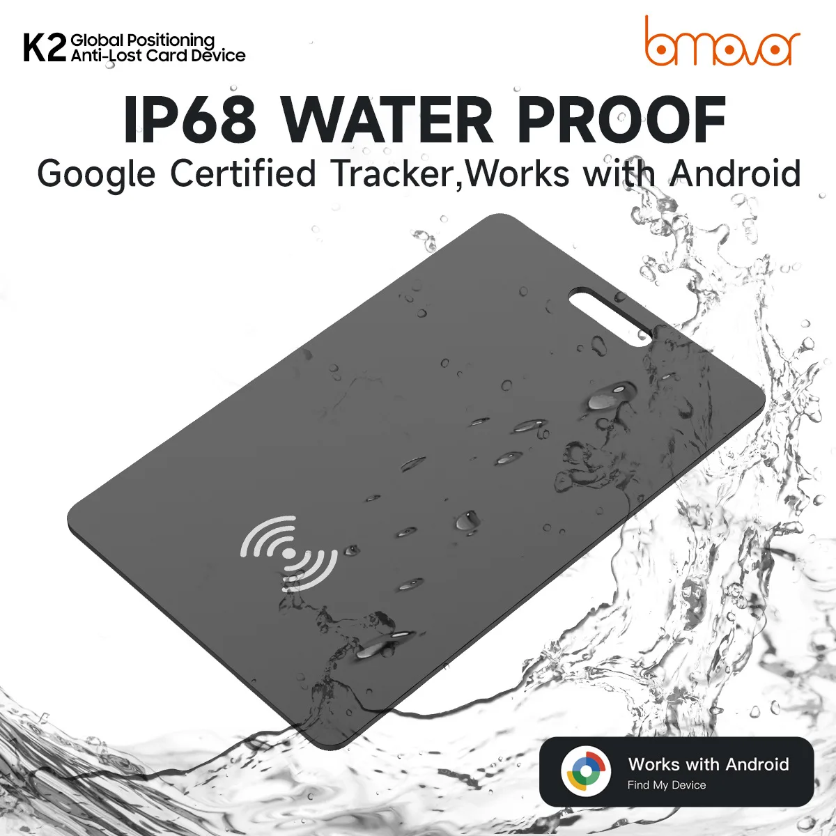 Wallet Tracker Card for Android Only,Rechargeable Air Tag Wallet Finder, Thin and Light Smart Card IP68 Waterproof GPS Tracker