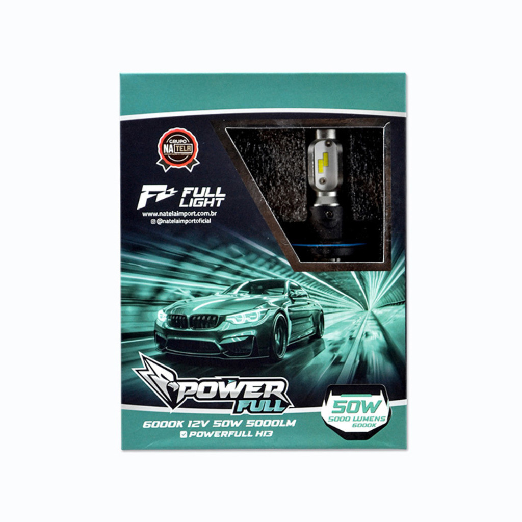 Par de Lampadas PowerFull H13 6000K 12V 50W 5000LM