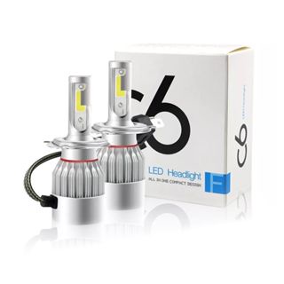 Par de Lâmpadas C6 Super Led 6000K H1 H3 H4 H7 H11 H13 H16 H27 HB3 HB4