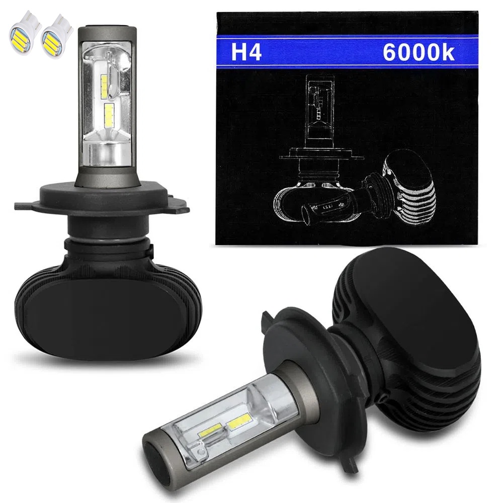 Kit Lampada Led Automotiva Ultra Led 6000K 8.200 Lumens H1 H3 H4 H7 H11 H13 H16 H27 Hb3 Hb4