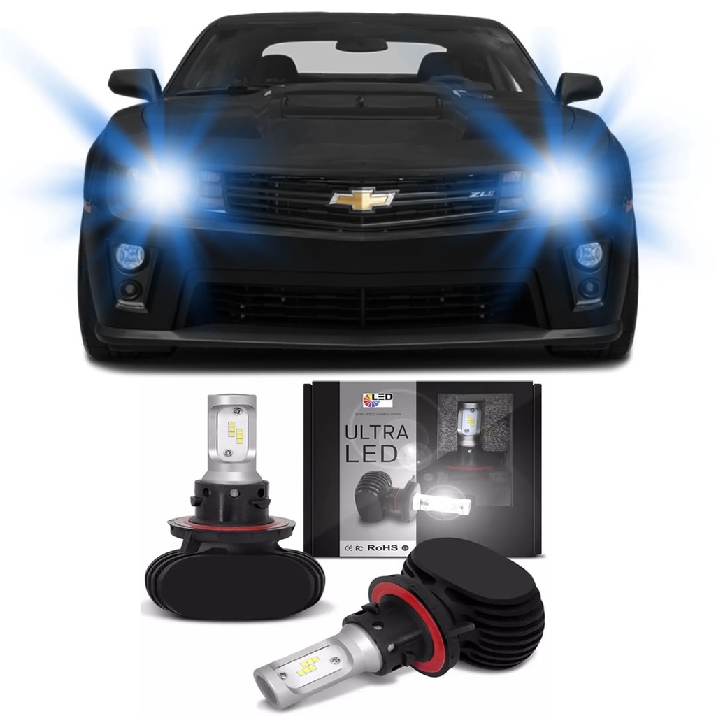 Kit Lâmpada Ultra Super Led 8200lm H13 6000k Efeito Xênon