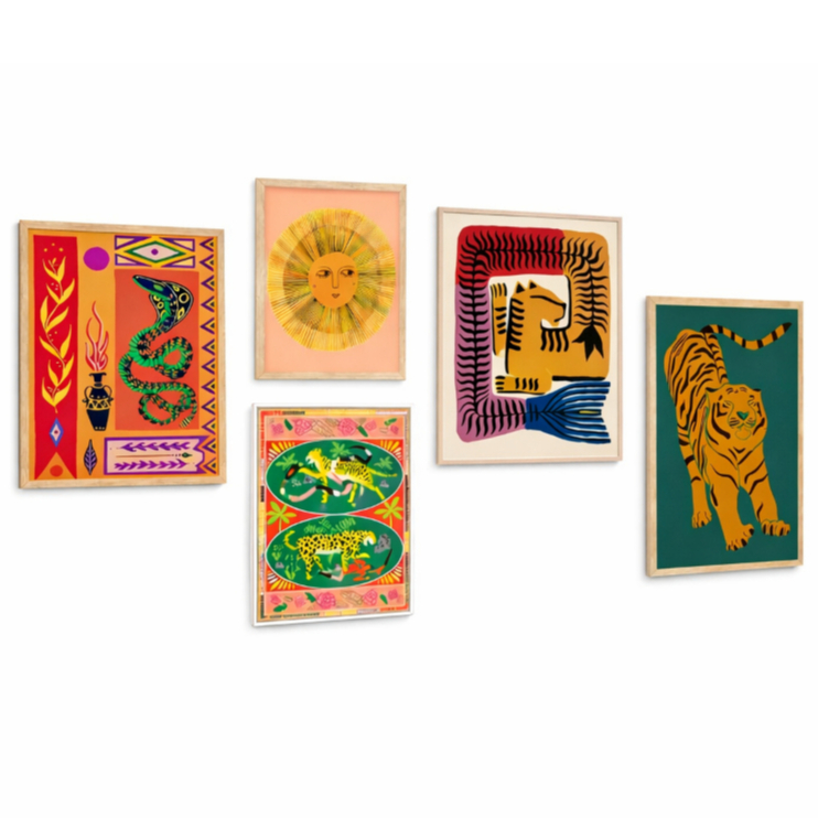Quadro Decorativo Grande Leopard Jungle Tropical Wall Street Mosaico Sala Quarto Escritório