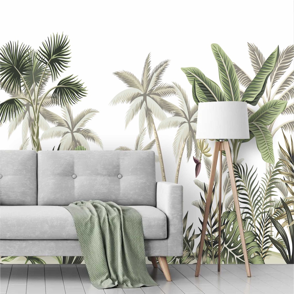 Papel De Parede Folhas Tropical Folhagem Urban Jungle Painel Adesivo Gg993