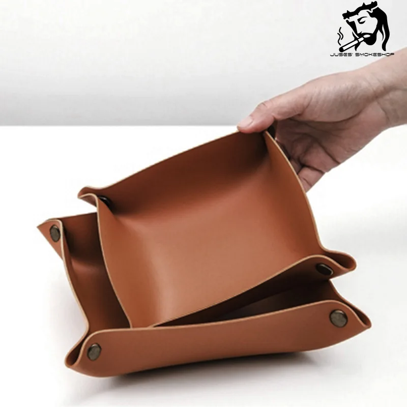 JUSES' S Ins Leather Tobacco Rolling Tray Foldable Cosmetic Lighter Storage Box for Home Office Decoration Smoking Accessories