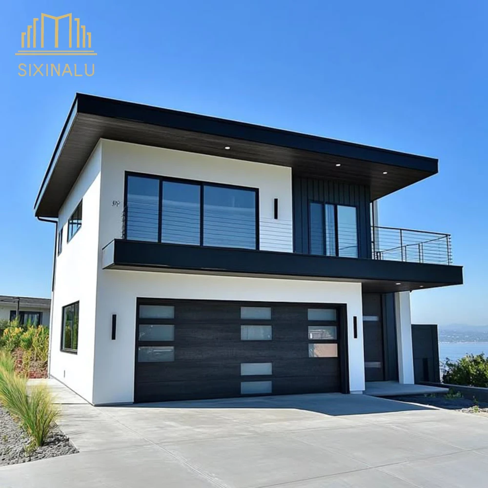 Sixinalu Security Garage Door Big House Building Entrance Foldable Entry Front Aluminum Doors Double Glazed Custom Home Decor