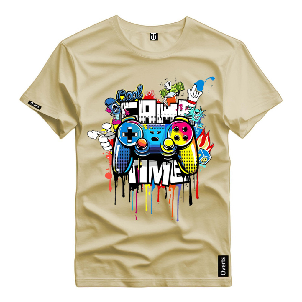 Camiseta Camisa Masculina Controle Gamer Colorido Top Estampado Blusa Algodão Premium