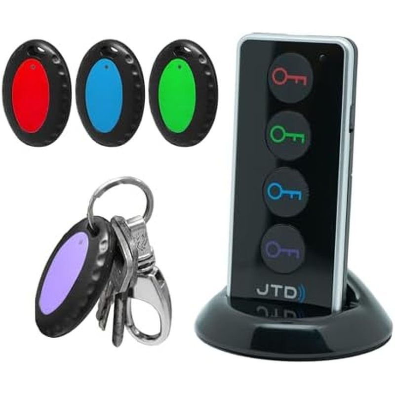 JTD Key Finder Loor Com Som , Localizador Remoto-2 Receptores , 1 Chaveiro Rastreador De Carro , 85dB Alto , Alcance De