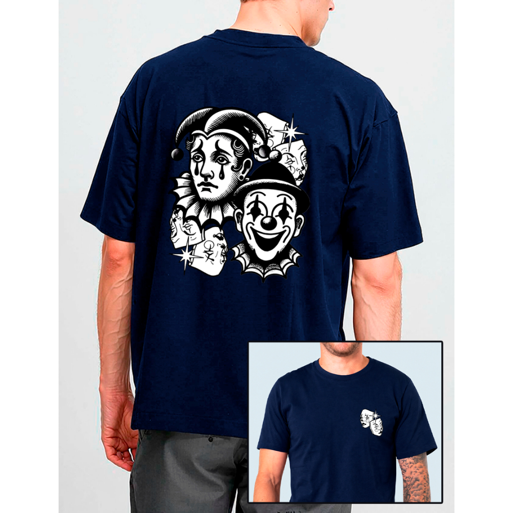 Camiseta Streetwear Máscaras e Palhaços Algodão Unissex Hip Hop Culture