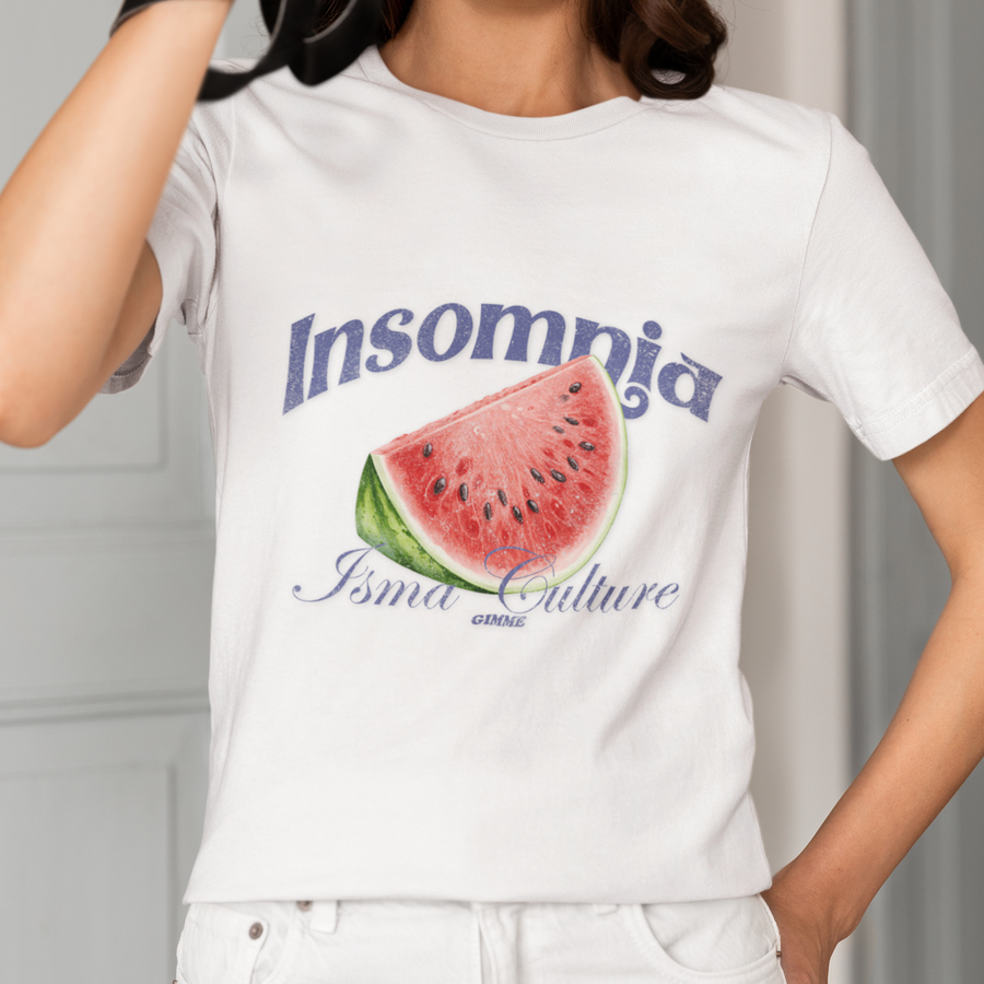 Camiseta Insomnia Isma Culture Estampa Melancia Vintage Unissex Streetwear Casual  Título 2